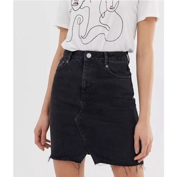 ASOS Black Jean Pelmet Skirt Sz 0 - Picture 9 of 11